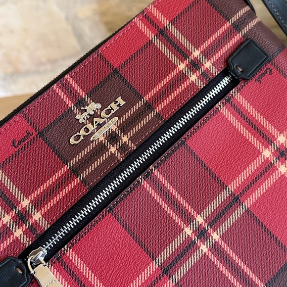 Coach Bag W/ Tartan Plaid Print Rowan File handbag purse NWT - Picture 10 of 10